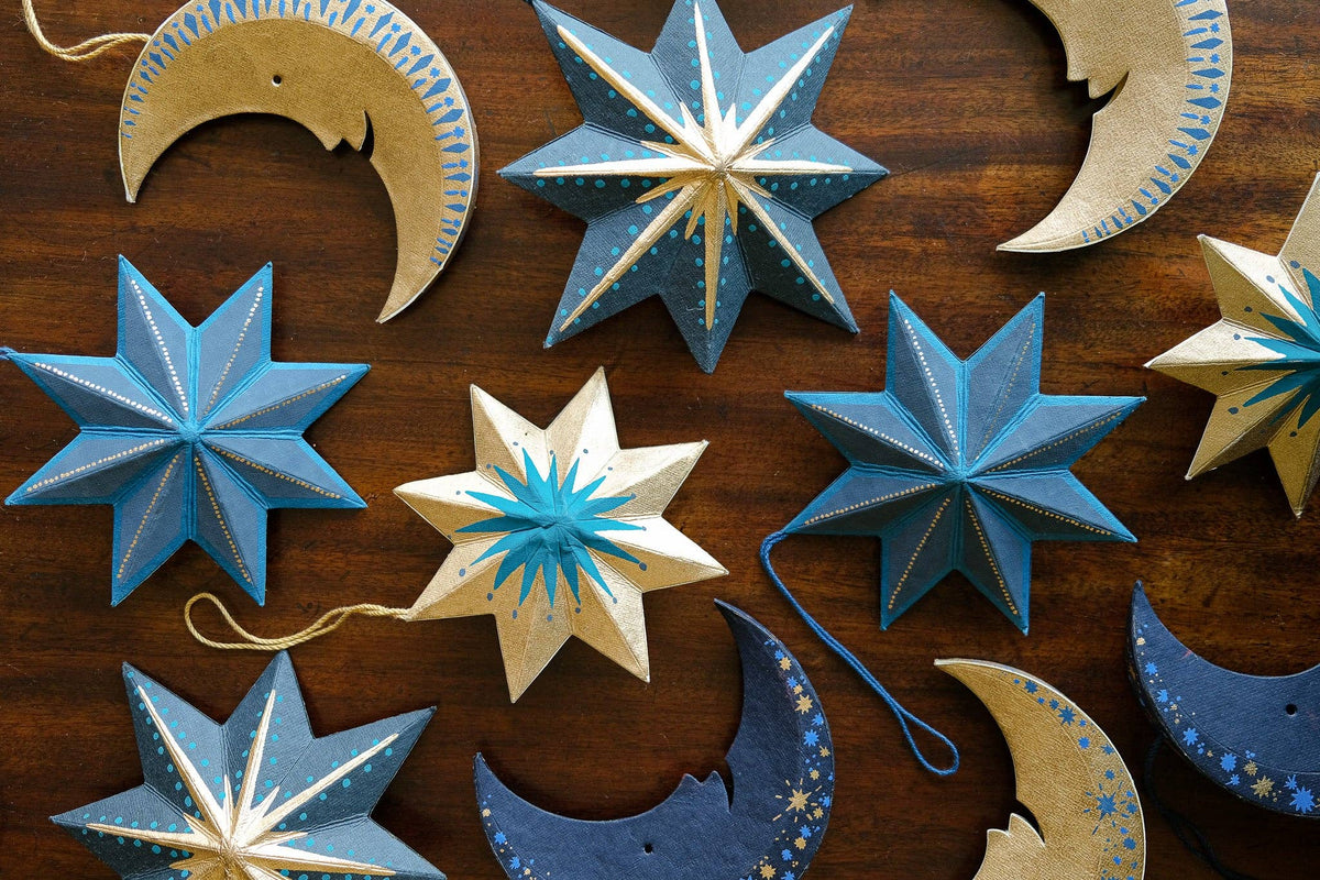Shimmering Man on the Moon Board Decoration By East End Press