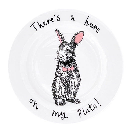'There's A Hare On My Plate' Side Plate by Jimbobart