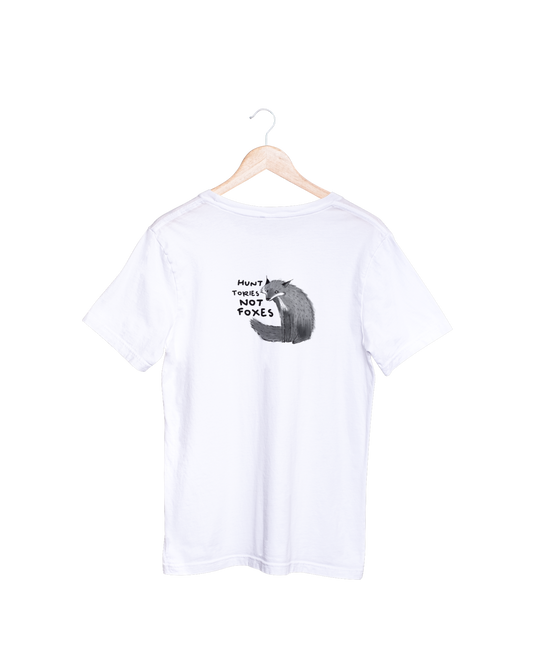 Hunt Tories Not Foxes White Tee by Daze Made