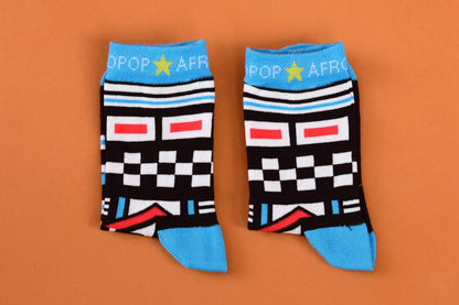 Blue Red Kids Socks by Afropop