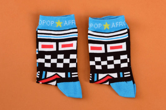 Blue Red Kids Socks by Afropop