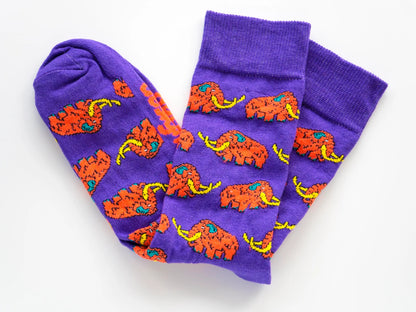 Woolly mammoth socks - purple by Designosaur