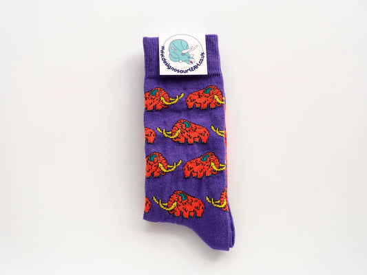 Woolly mammoth socks - purple by Designosaur