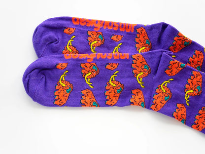 Woolly mammoth socks - purple by Designosaur