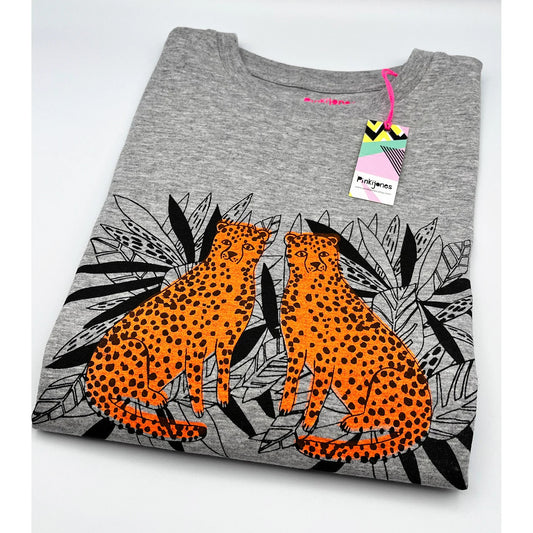 Leopard Print kids grey t-shirt by Pinkijones