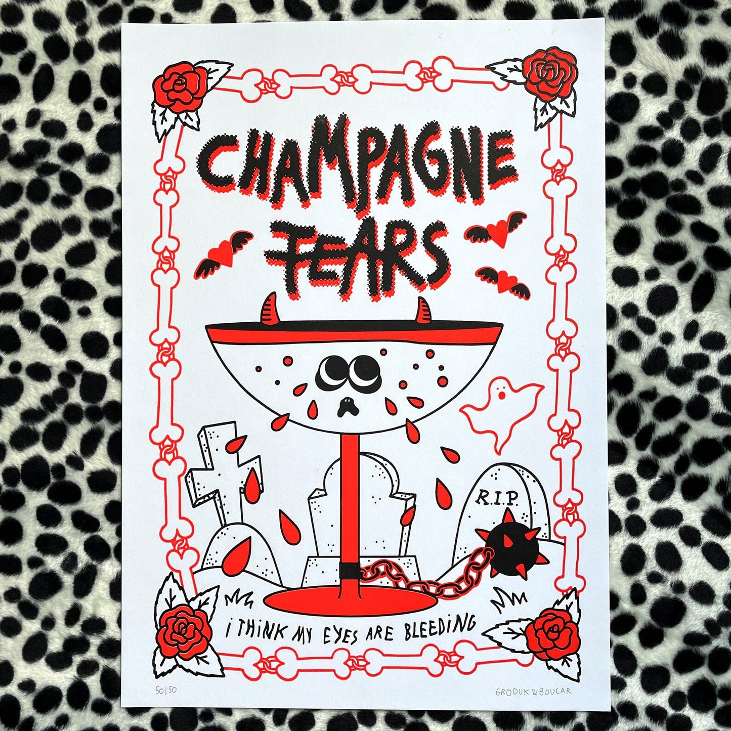 Champagne Tears — Letterpress Print by GRODUKBOUCAR