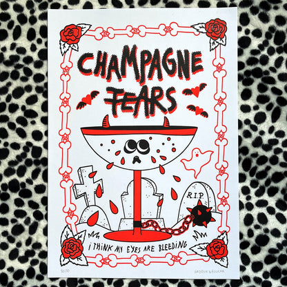 Champagne Tears — Letterpress Print by GRODUKBOUCAR