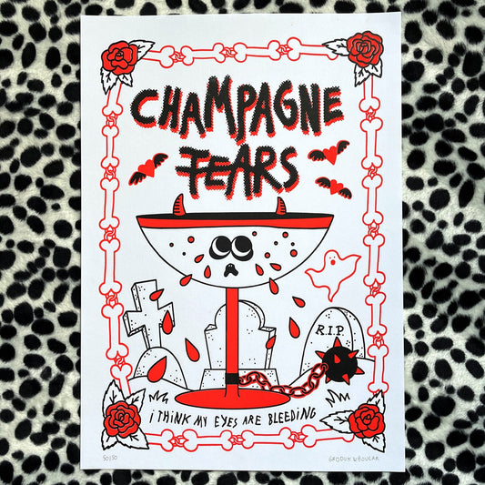 Champagne Tears — Letterpress Print by GRODUKBOUCAR