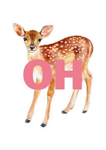 Oh deer A4 Print by BlueIrisDesignsCo