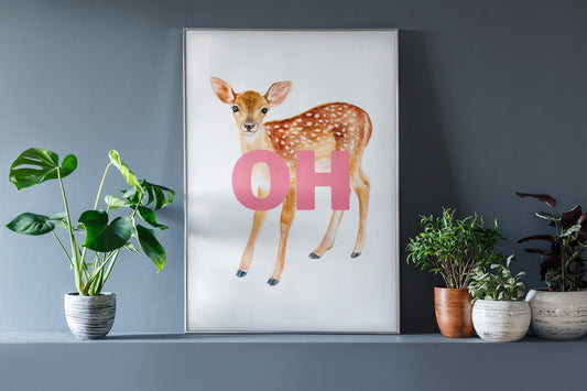 Oh deer A4 Print by BlueIrisDesignsCo