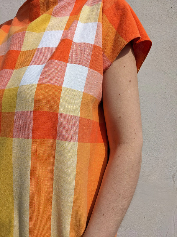 Vintage Tablecloth Check Dress By Patchwork Park