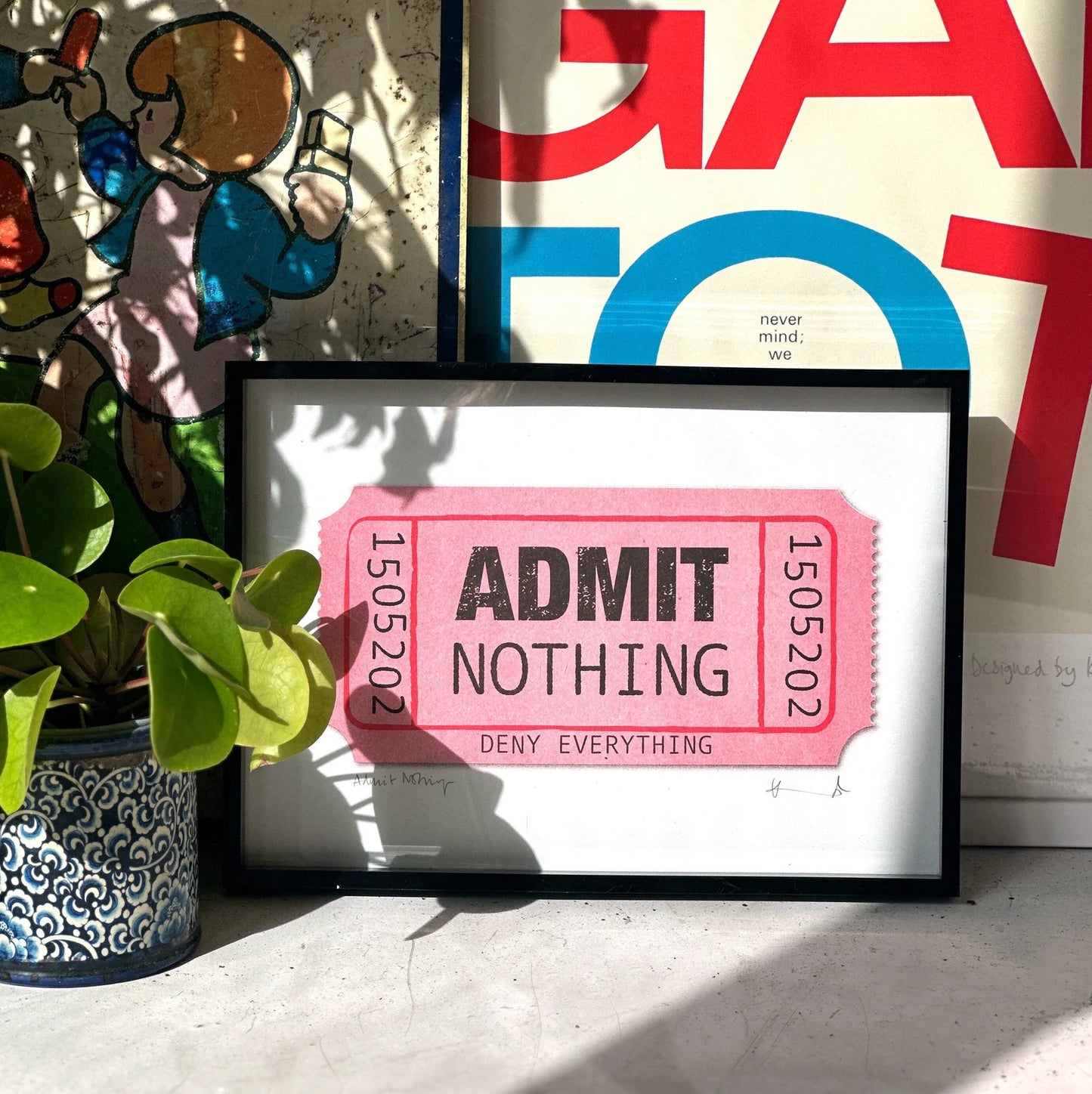 Admit Nothing, Deny Everything Risoprint A4 by Kate Maxwell Studio