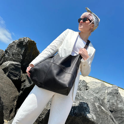 Large Leather Hobo Bag By Scarlett Sky