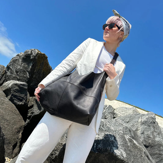 Large Leather Hobo Bag By Scarlett Sky