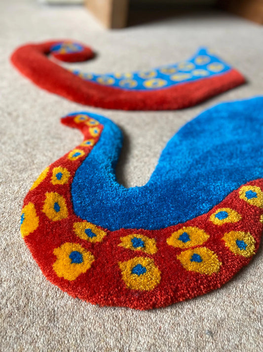 Octopus Tentacle - handmade tufted rug by Otti