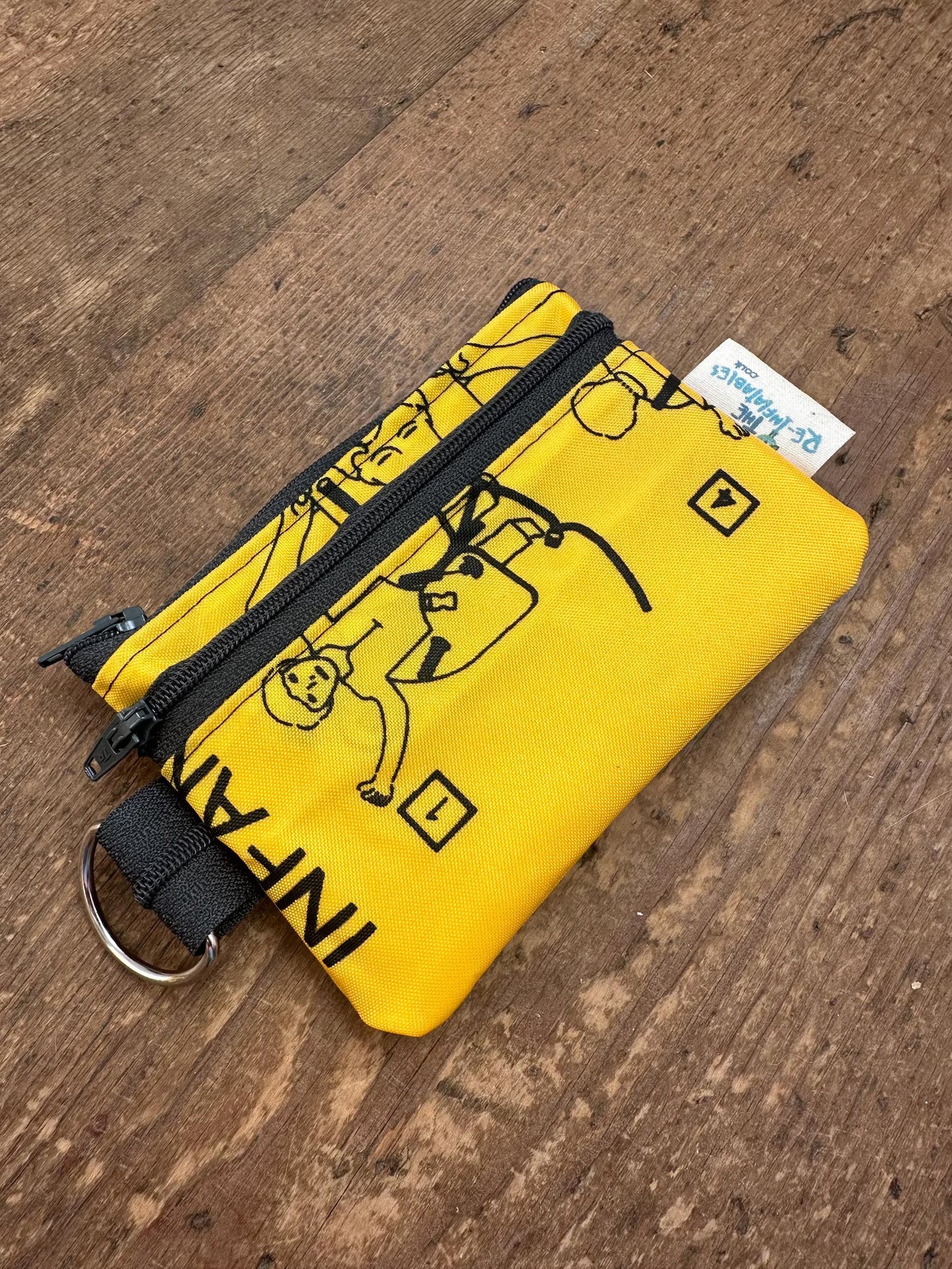 Zipper Pouch Yellow recycled Life Jacket by Re-Inflatables