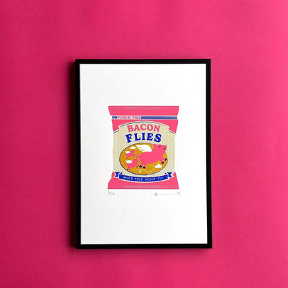 Bacon Flies A4 Screen print Signed by Kate Maxwell Studio
