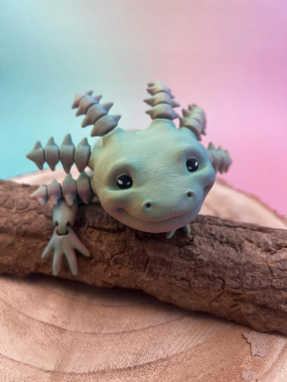 3D Cre8 - Tri Colour Axolotl animal fidget sensory autism friendly flexi Toy