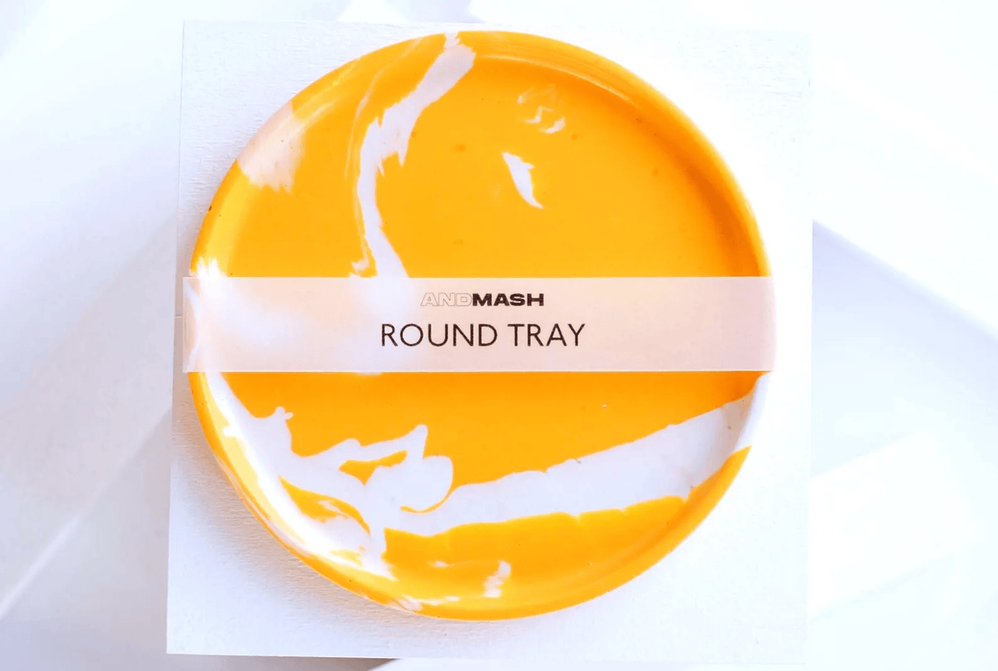 Round Jesmonite Tray – Parma Yellow by AndMash