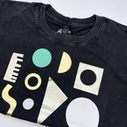 Screen printed Organic Cotton T-Shirt: Geometric shapes, Gold Foil Mint Design by Pinkijones