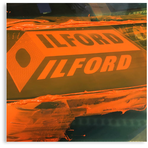 ILFORD Hand-Printed Wooden Art Sign by Patrick Edgeley