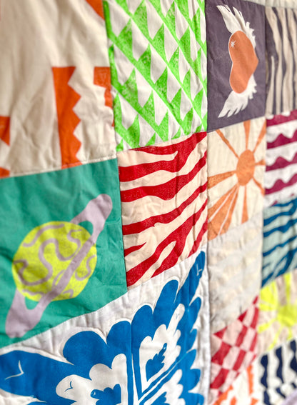 Hand Printed Patchwork Quilt By Your Mom