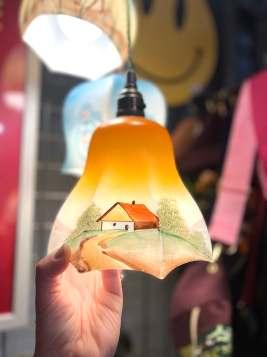 Vintage Hand Painted Art Deco Pendant  Lamp by Lost & Foundry