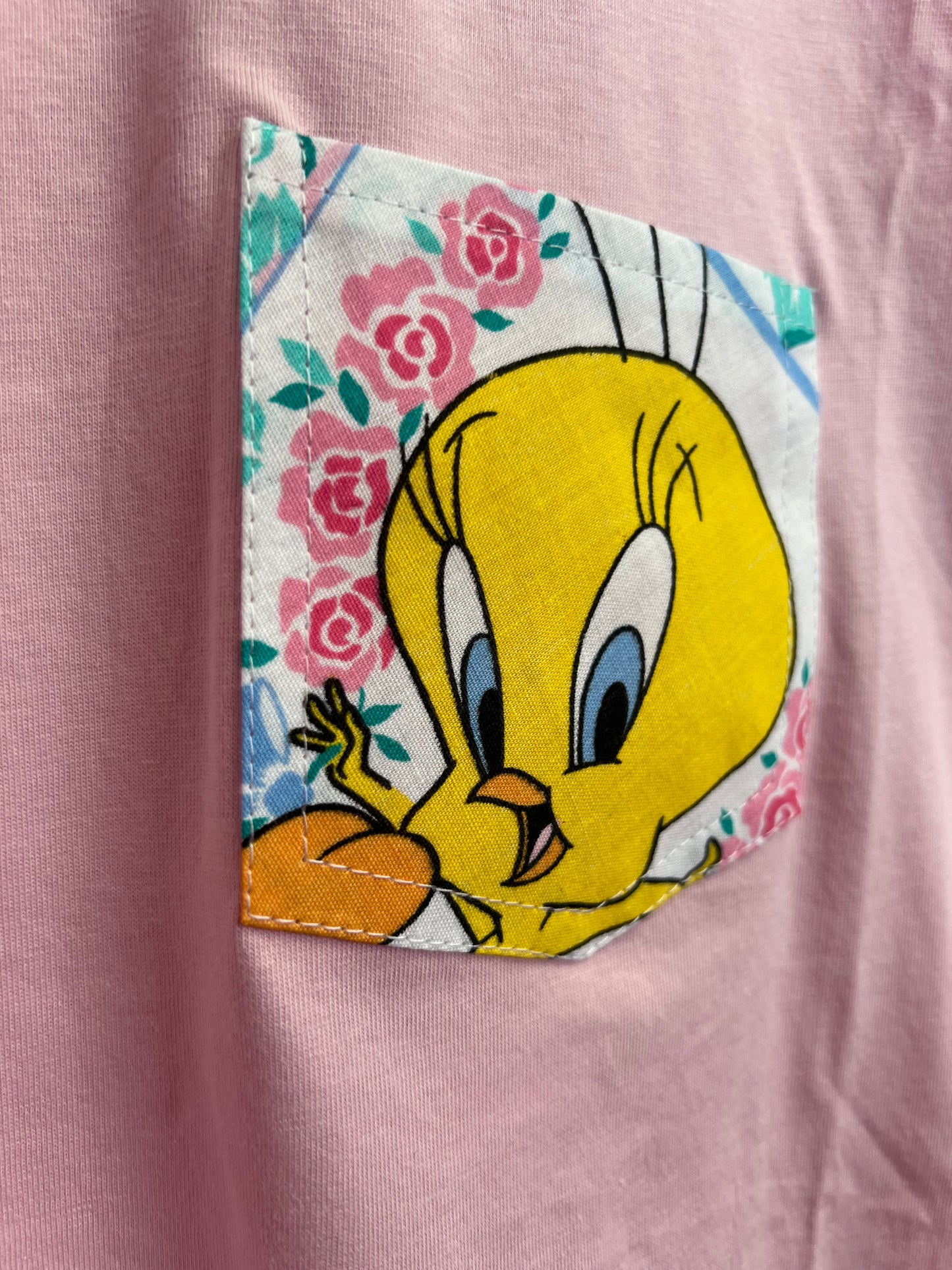 Reworked Pocket Tee With Tweetie by Silly Girl Club