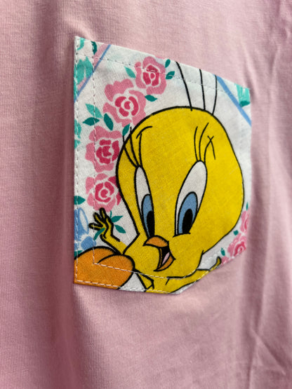 Reworked Pocket Tee With Tweetie by Silly Girl Club