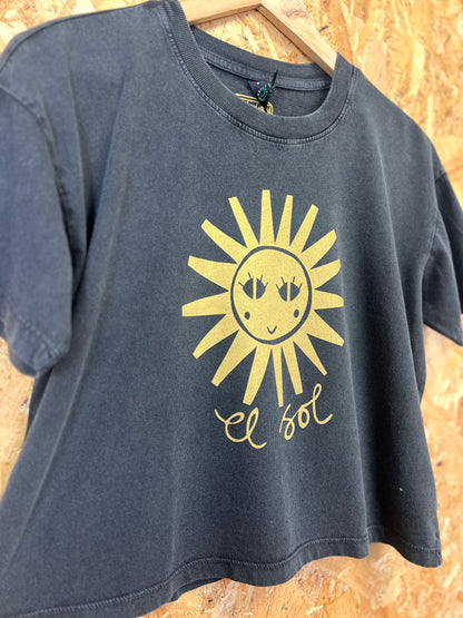 Sun Print Cropped T-shirt by Inky Kat