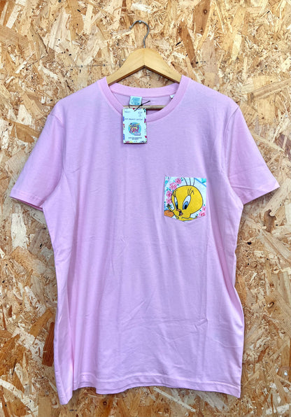 Reworked Pocket Tee With Tweetie by Silly Girl Club