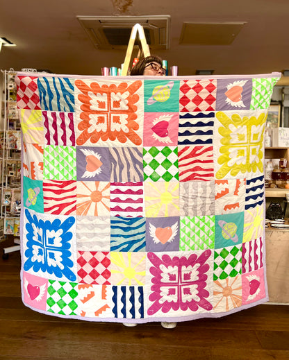 Hand Printed Patchwork Quilt By Your Mom