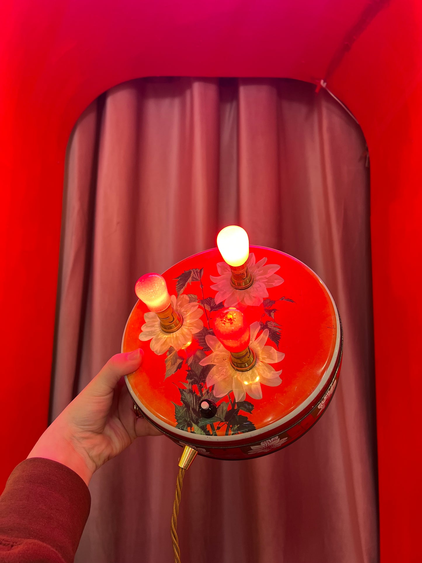 vintage Flower Tin Lamp by Lost And Foundry