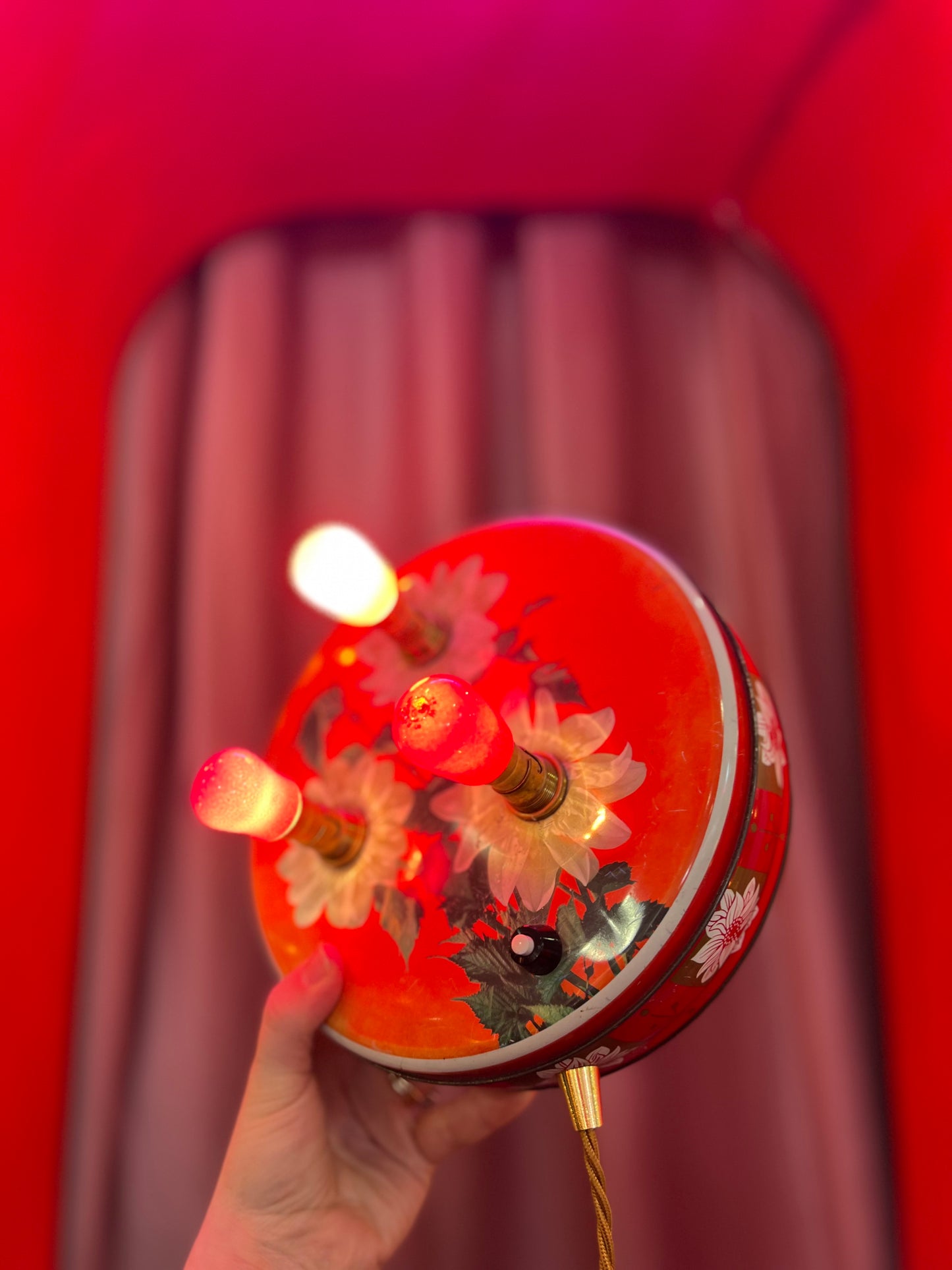 vintage Flower Tin Lamp by Lost And Foundry