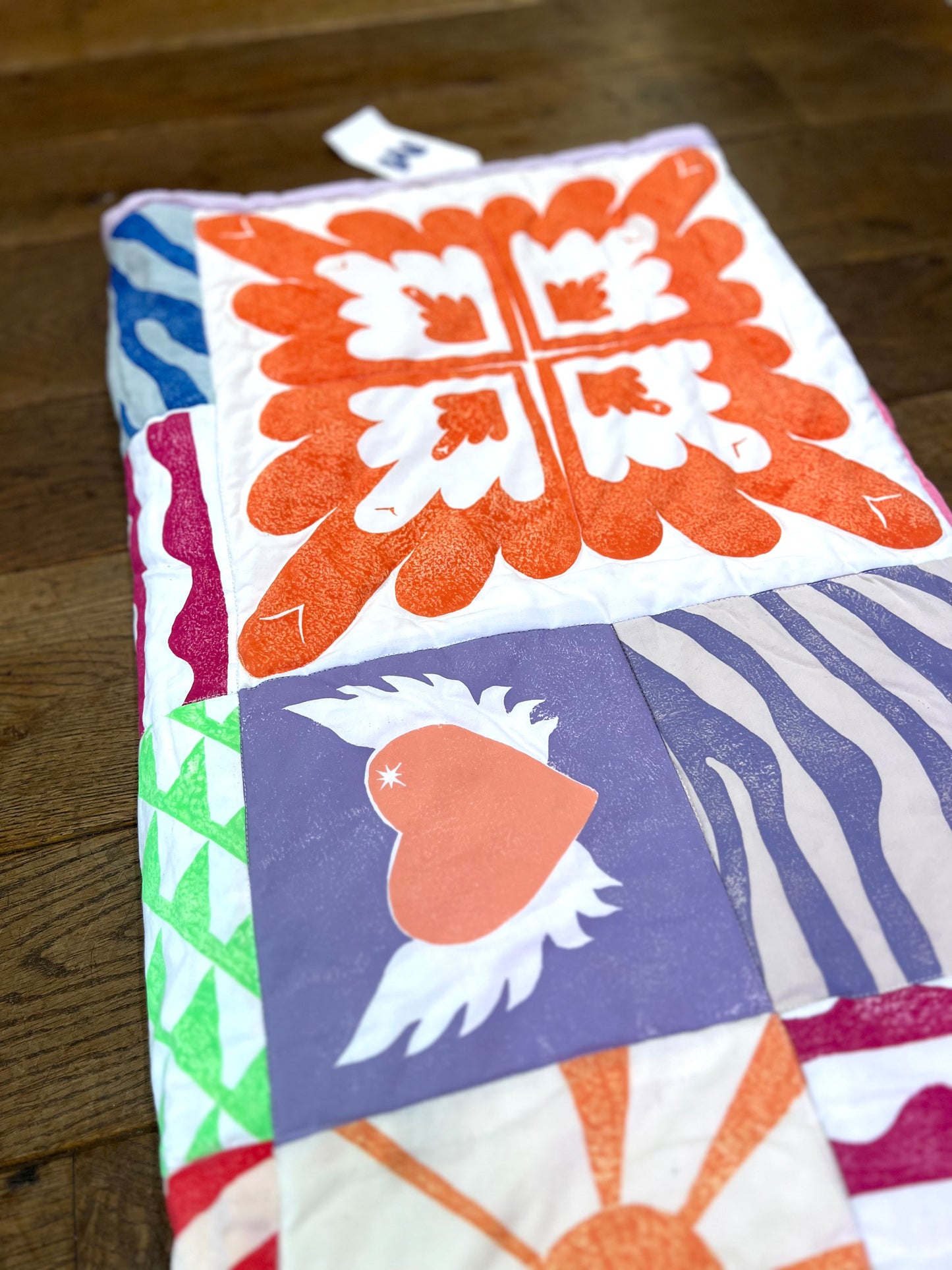 Hand Printed Patchwork Quilt By Your Mom