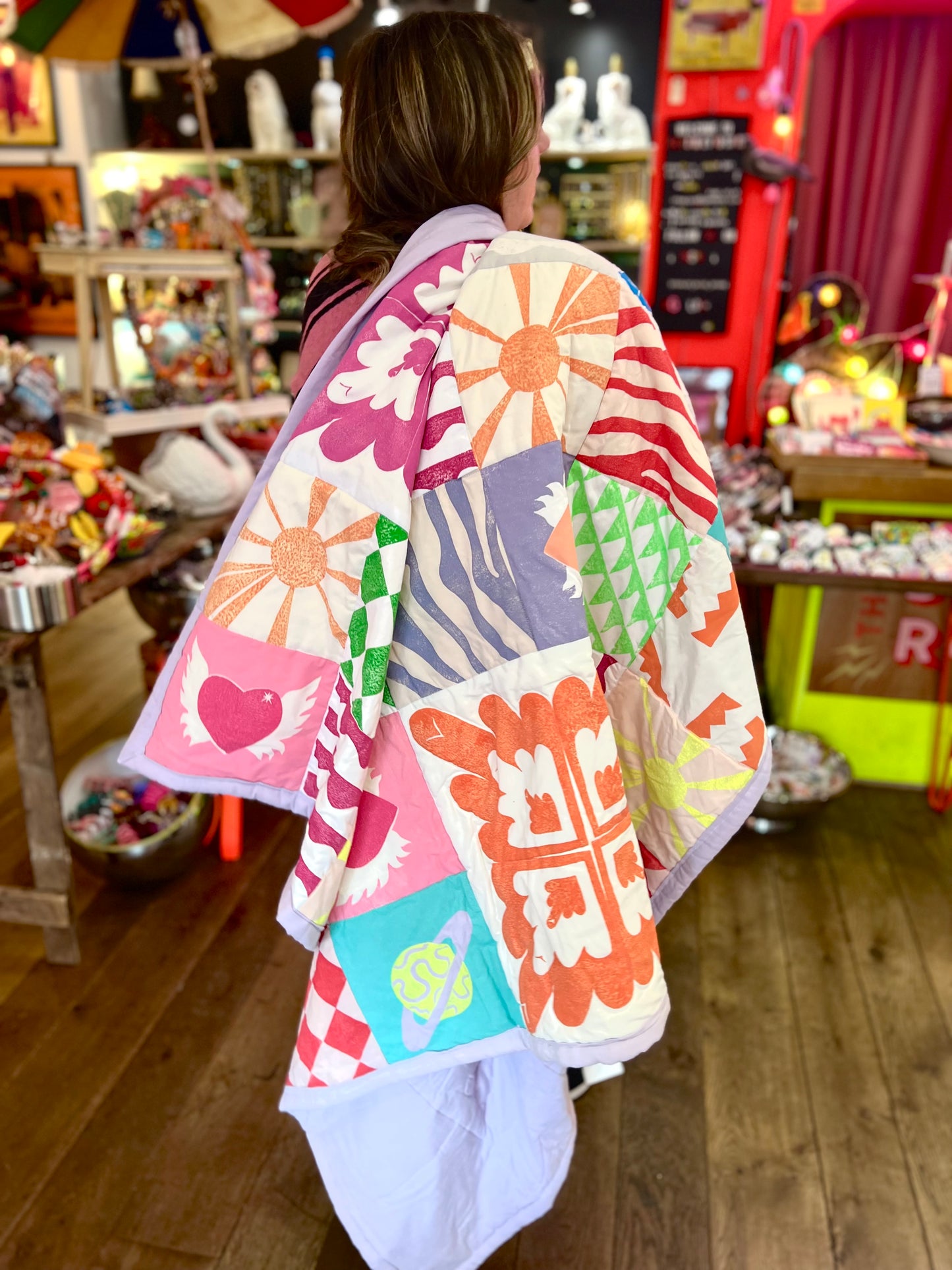 Hand Printed Patchwork Quilt By Your Mom
