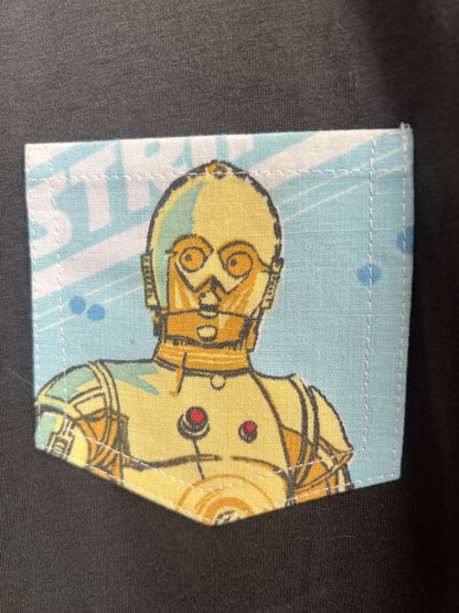 Reworked Pocket Tee With Star wars C-3PO by Silly Girl Club
