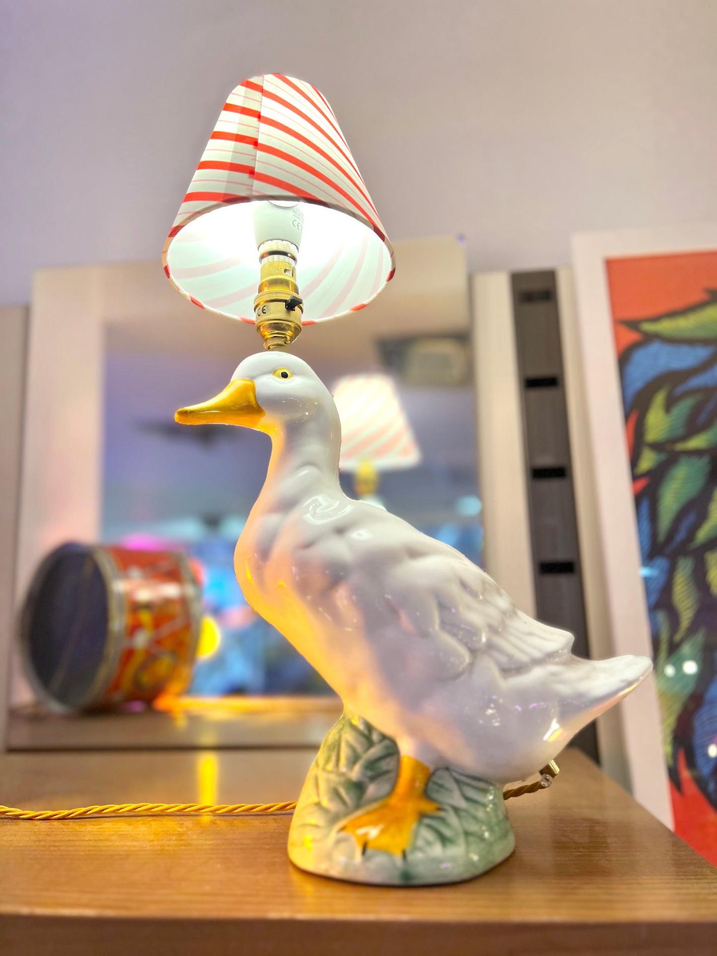 Vintage Ceramic Duck Lamp by Lost And Foundry