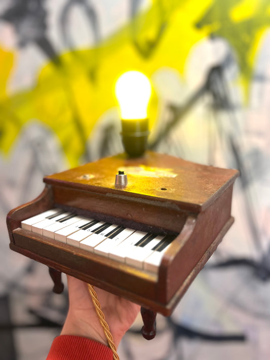Vintage Wood Toy Piano Lamp by Lost & Foundry