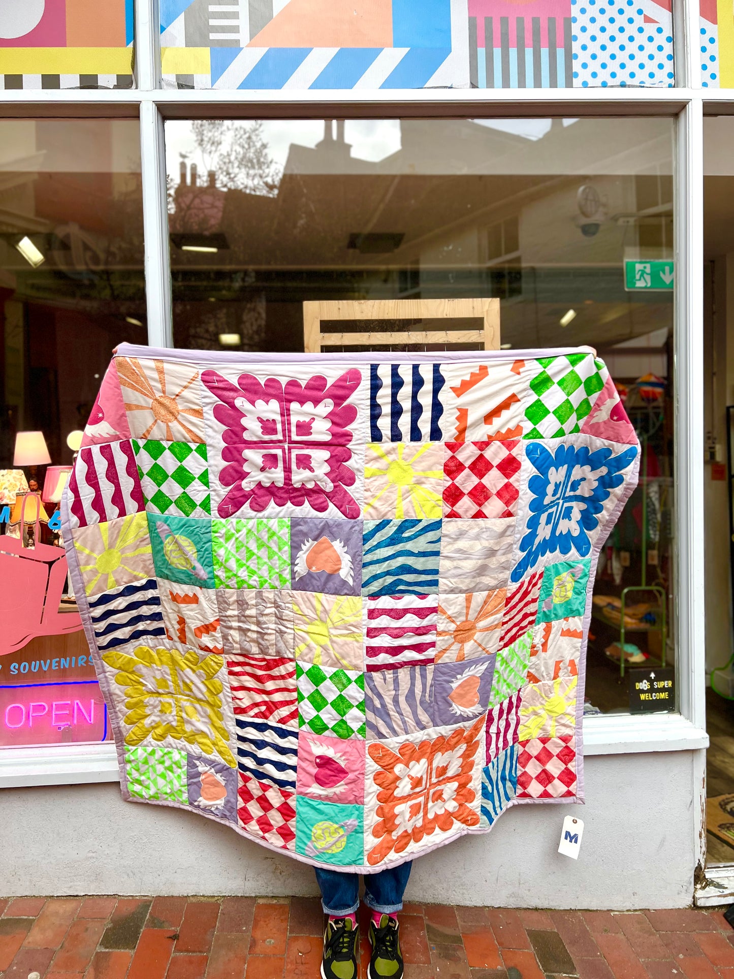 Hand Printed Patchwork Quilt By Your Mom