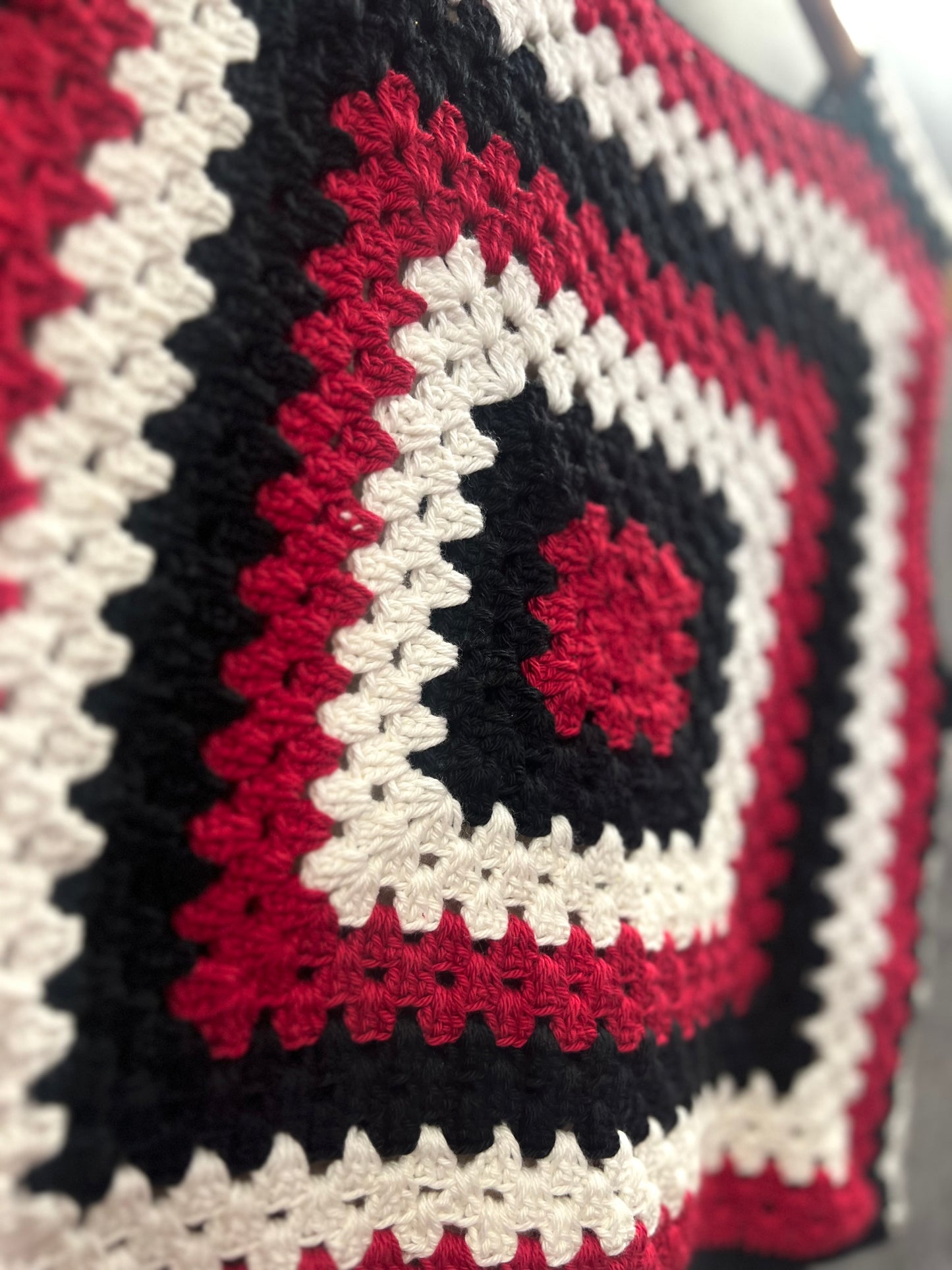 Red, White And Black Square Crochet Vest by HoleyCow