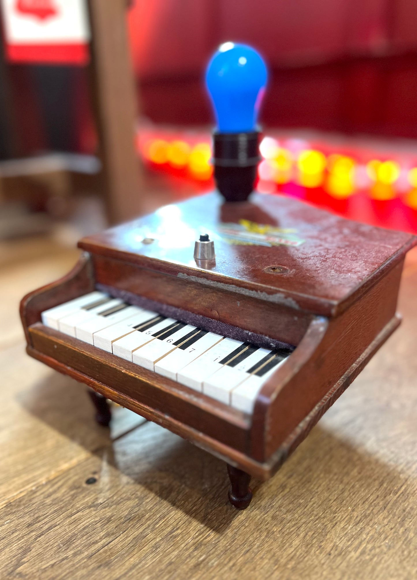 Vintage Wood Toy Piano Lamp by Lost & Foundry