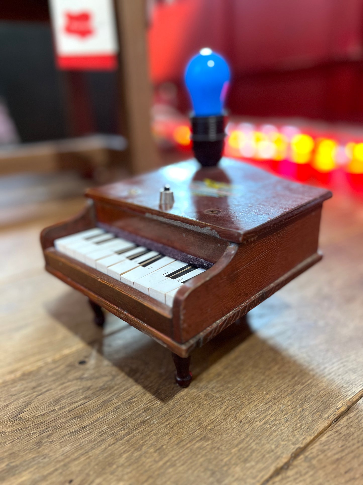 Vintage Wood Toy Piano Lamp by Lost & Foundry