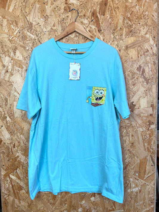 Reworked  Pocket Tee With Sponge Bob Square Pants by Silly Girl Club
