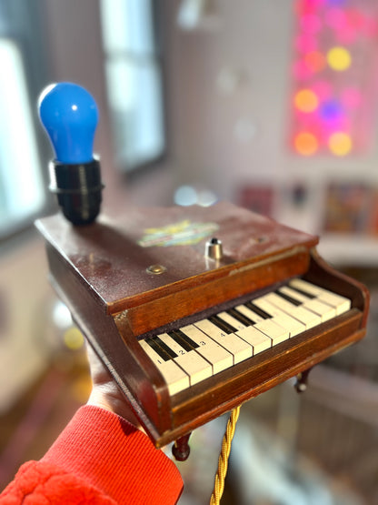 Vintage Wood Toy Piano Lamp by Lost & Foundry