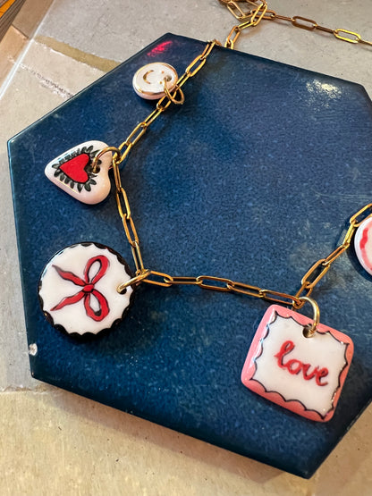 Ceramic Trinket  Necklace by Lili Toth