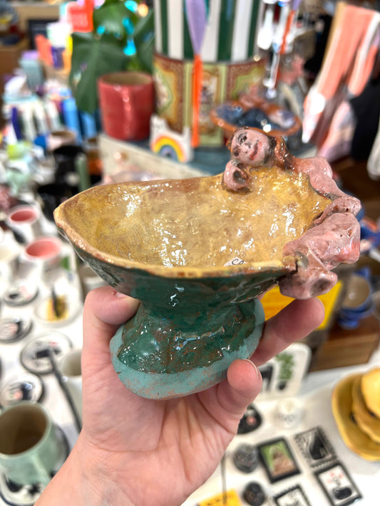 Dreamy Figure Ceramic Bowl By Christina Gregoriou