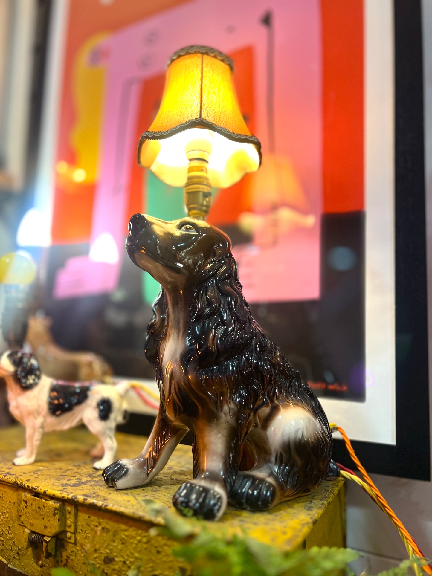 Vintage Large Coker Spaniel Dog Lamp by Lost & Foundry