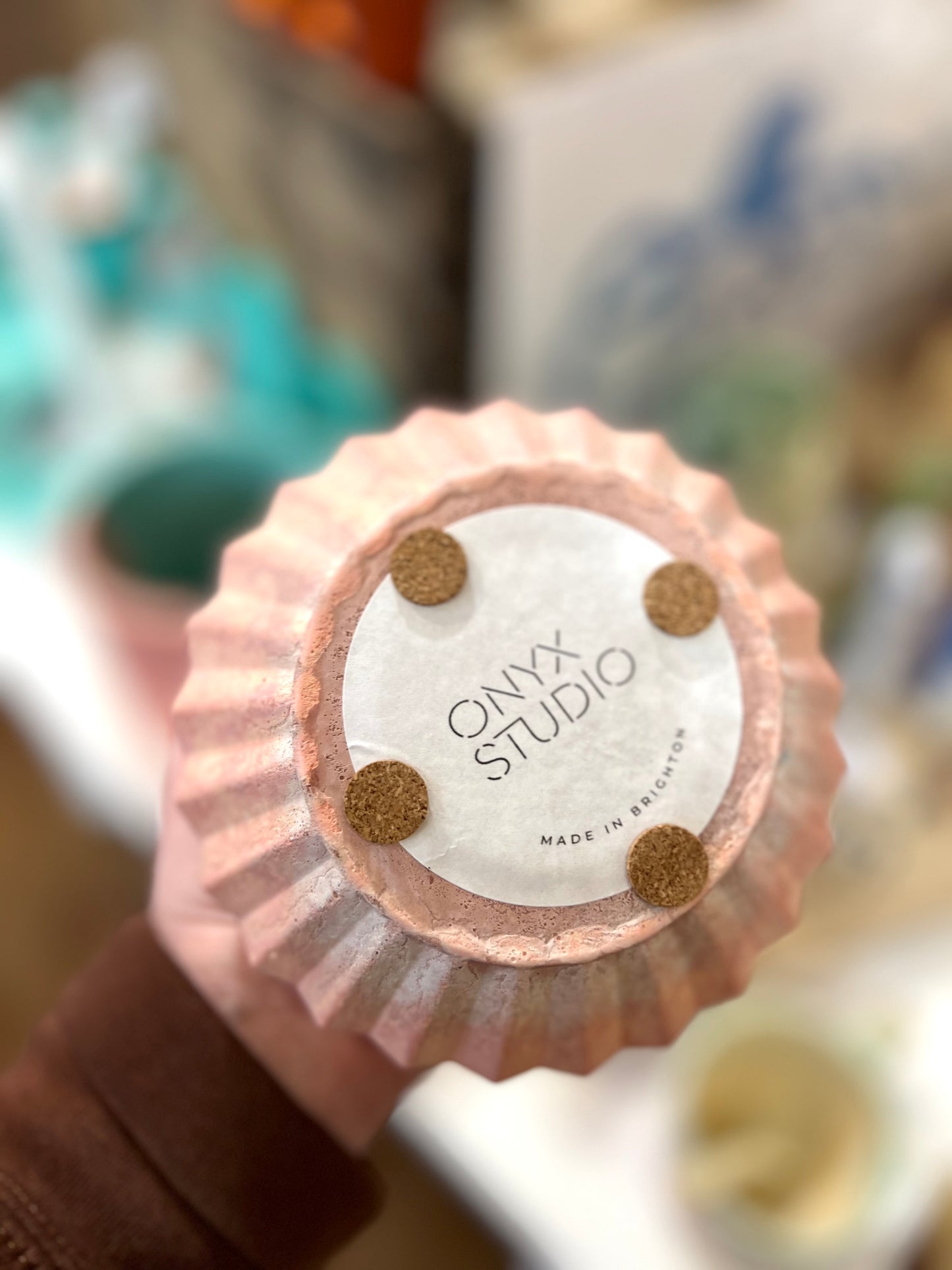 Blue / pink plant pot by Onyx Studio