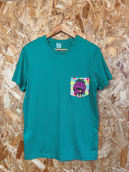 Reworked  Pocket Tee With Little Miss Naughty by Silly Girl Club